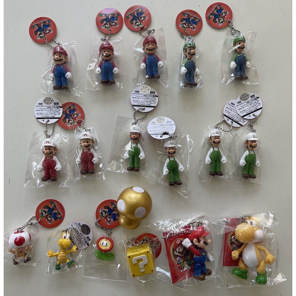Super Mario Gashapon Figure Lot 18 pcs Mario Luigi Yoshi Toad Japan Capsule Toys
